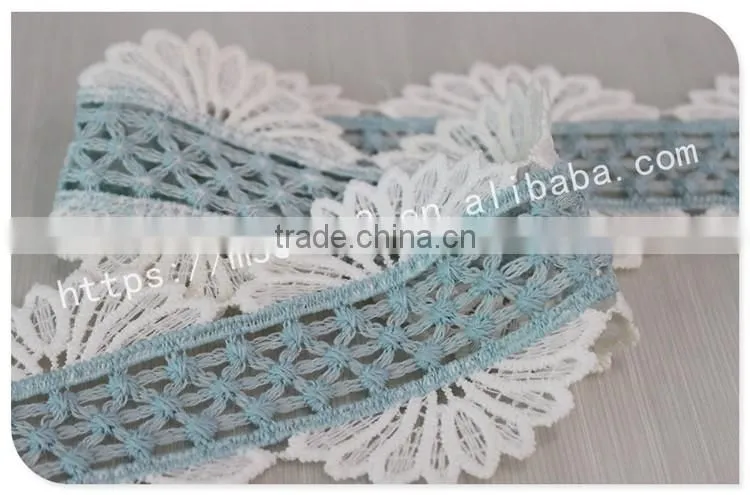 Hot selling 7cm width 2 colors embroidery trims for curtains wholesale