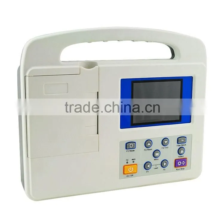 Professional Manual/Auto/Arrhythmia analysis modes 12 lead One channel digital portable ECG machine with high resolution