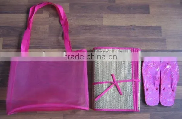 beach straw mat set