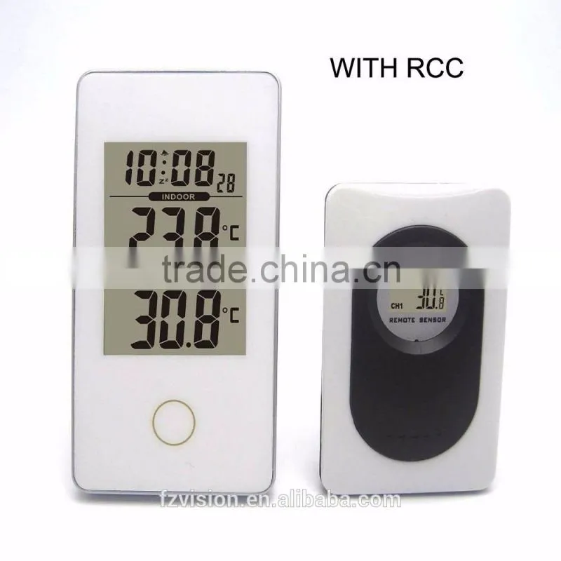 Portable Home/Office RCC Weather Station Black with Indoor Outdoor Thermometer Monitor Digital Alarm Clock