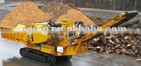 30TPH large capacity mobile wood chipper track crawler type wood crusher system