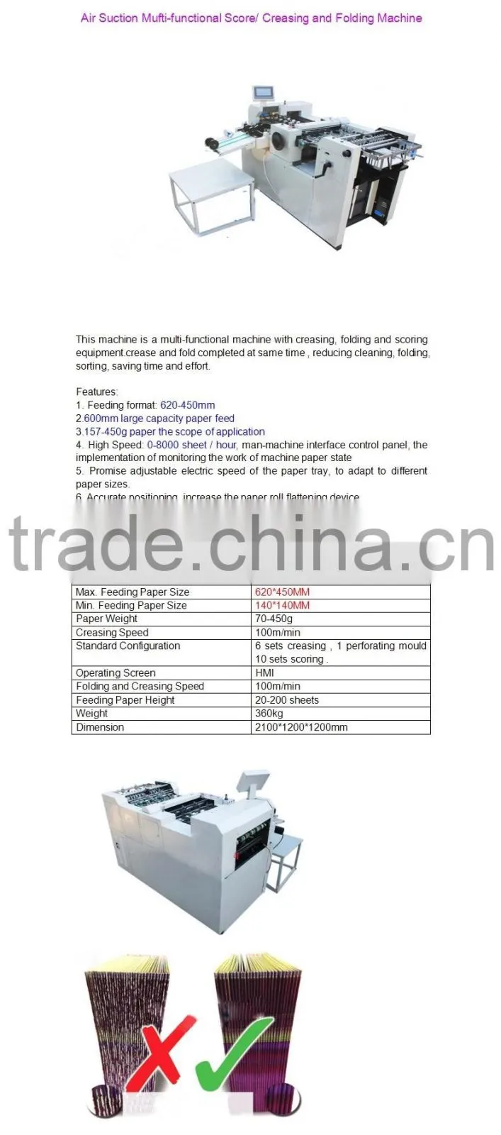 Automatic Creasing and Folding Machine for Photo Paper, Book Cover, Invitation Cards