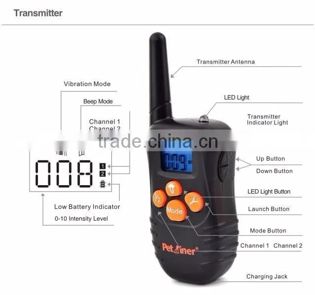 300M waterproof and rechargeable dog collars, Instead of static shock mode no bark dog training collar