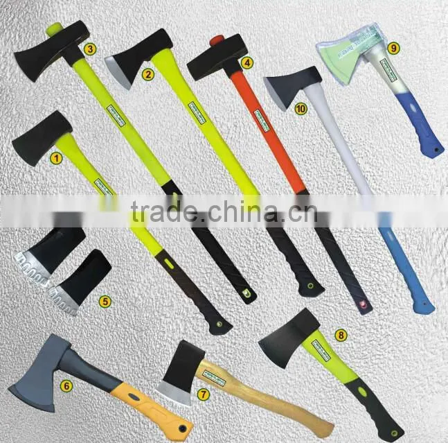 high carbon steel splitting axe kitchen axe working axe with fiberglass handle with free sample
