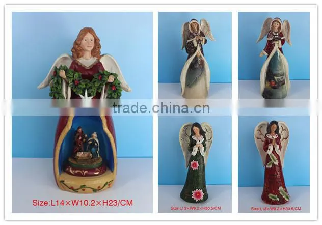 Resin winged guardian angel statue