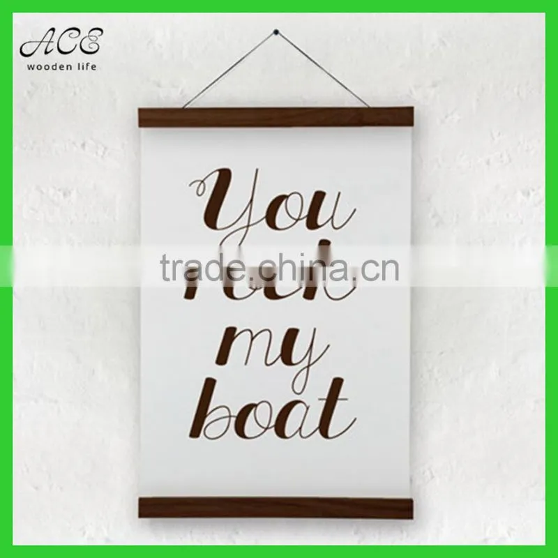 Wooden poster hanger