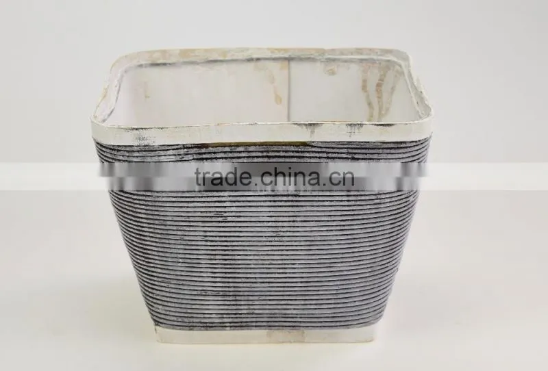 small quantity order cheap 7 inch square design alibaba lightweight wooden flower pot wholesale