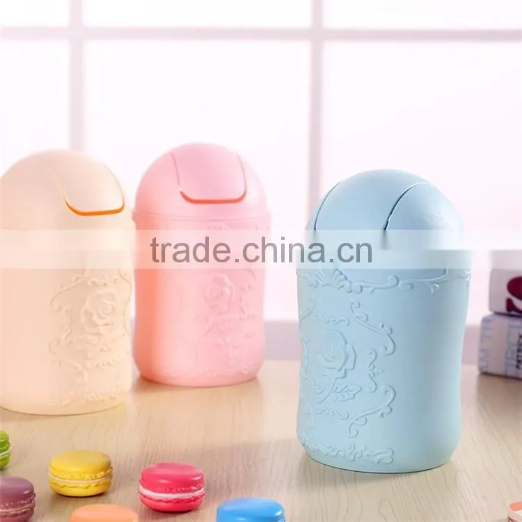 Plastic Desktop Mini trash Bin Trash Can used for Car Dustbin