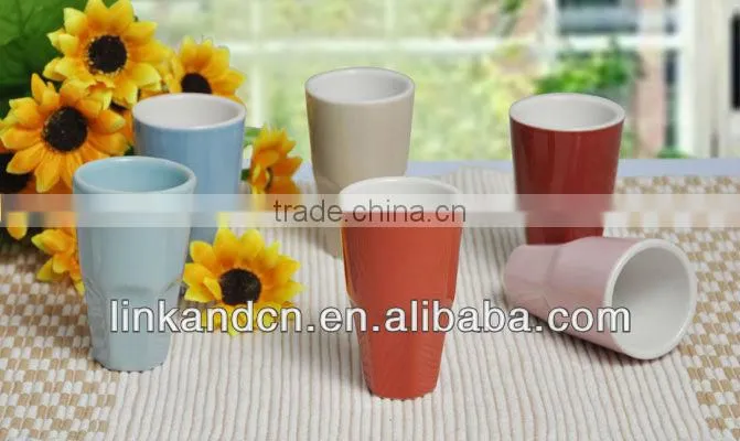 beautiful and solid stackable ceramic coffee mug without handle