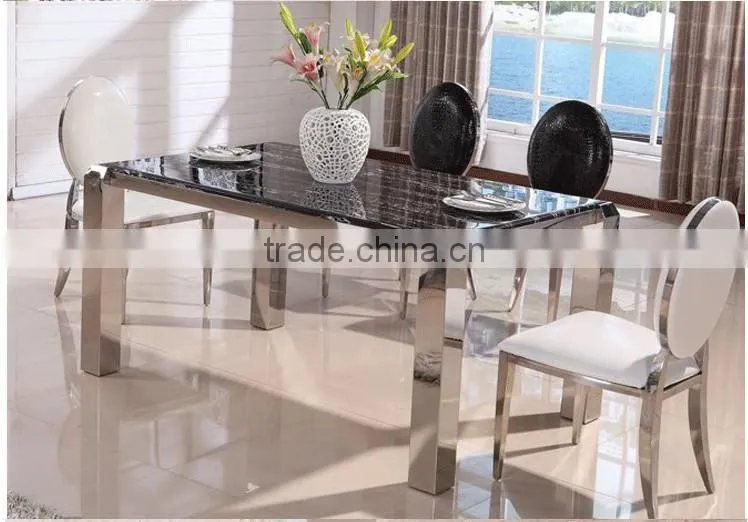 White modern stainless steel oval back dining chair