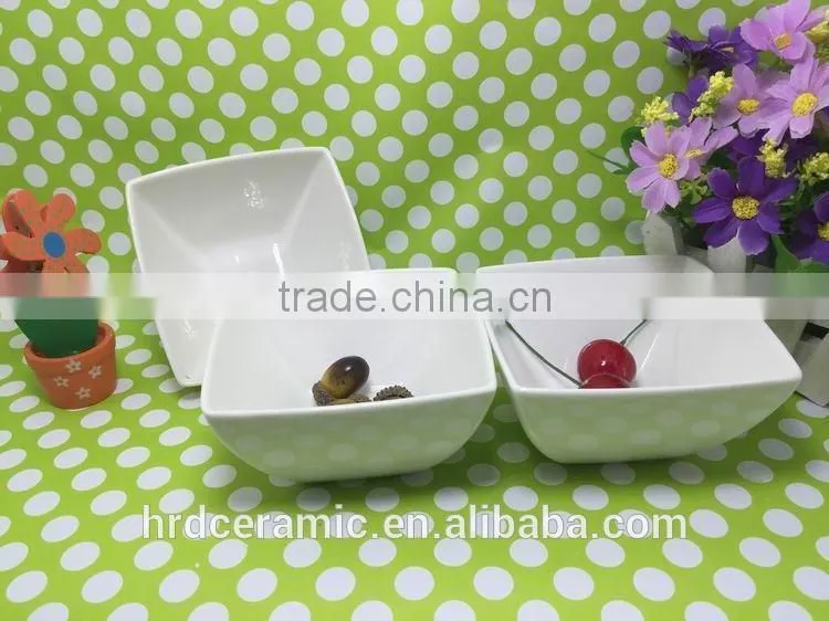 China Manufacturer stocked White Porcelain Square Dish/food dish/rice dish