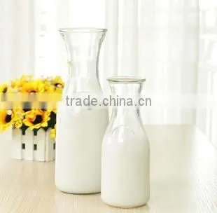 Thin Stemless Water Pitcher Bulk Milk Glass Bottle