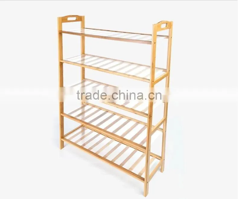 cheap natural folding wood shoe rack for wholesale