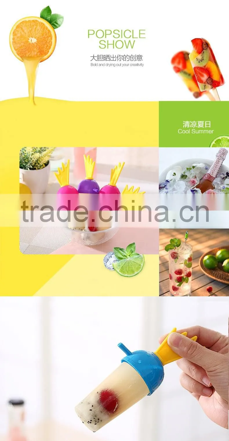 SSet of 4 pcs Ice cream mold plastic ice lolly mould ice tray maker