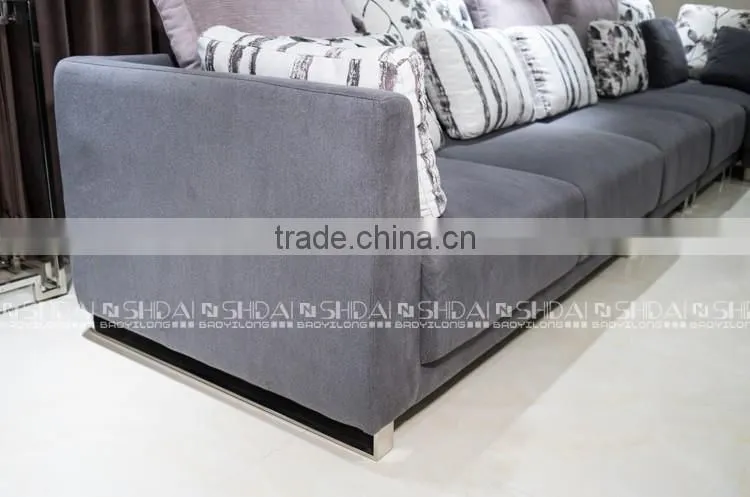 GREY L Shape FABRIC contemporary sectional sofa SET G172-RE