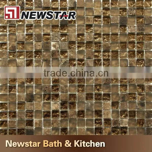 Dark emperador brown marble mosaic