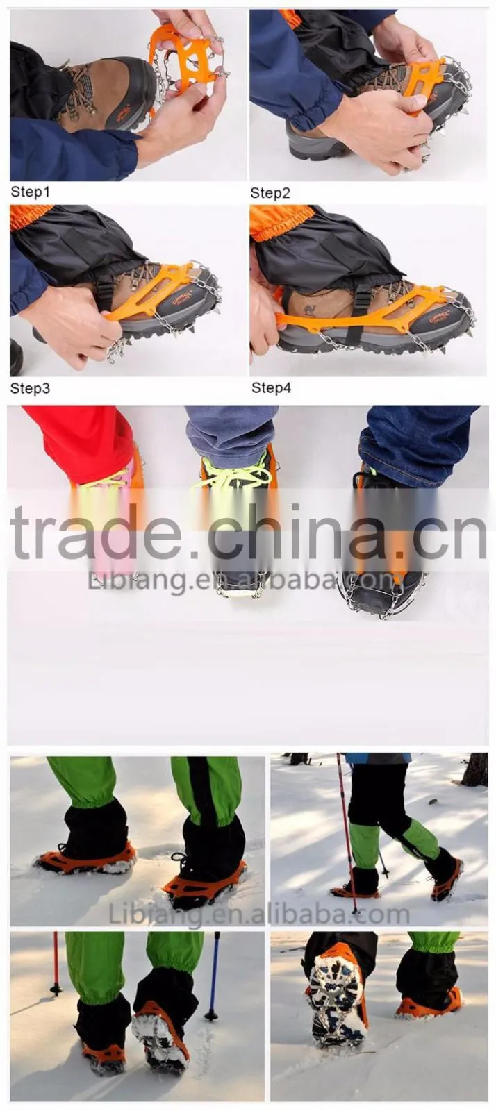 anti-skidding chain crampon ice climbing crampon for safety shoes