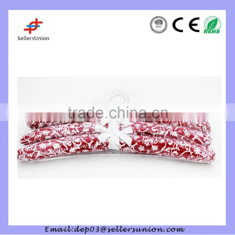 5# 3pcs satin clothes hanger in PVC bag
