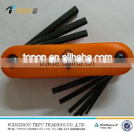 9pcs plastic handle folding Allen Wrench set