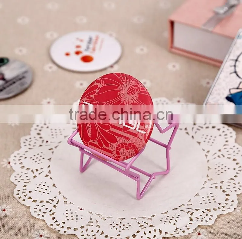 CJA01-OEM Makeup Pocket Plastic hand round mirror