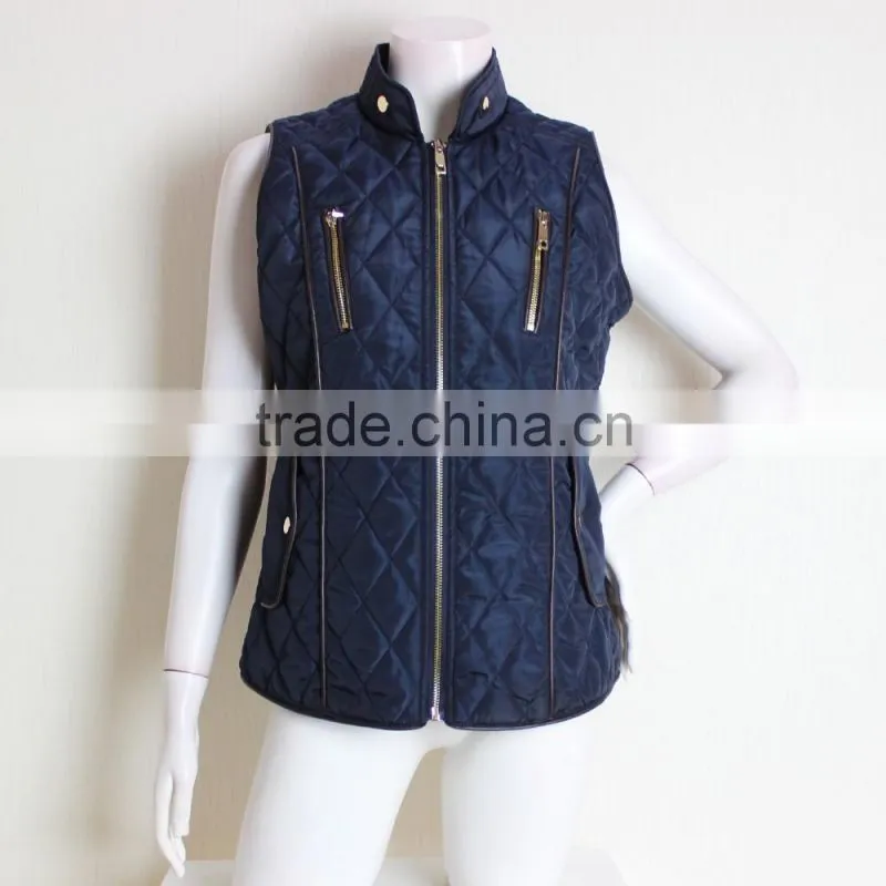 Woman Formal Sleeveless Jacket , Winter Padding Woman Vest For Sale
