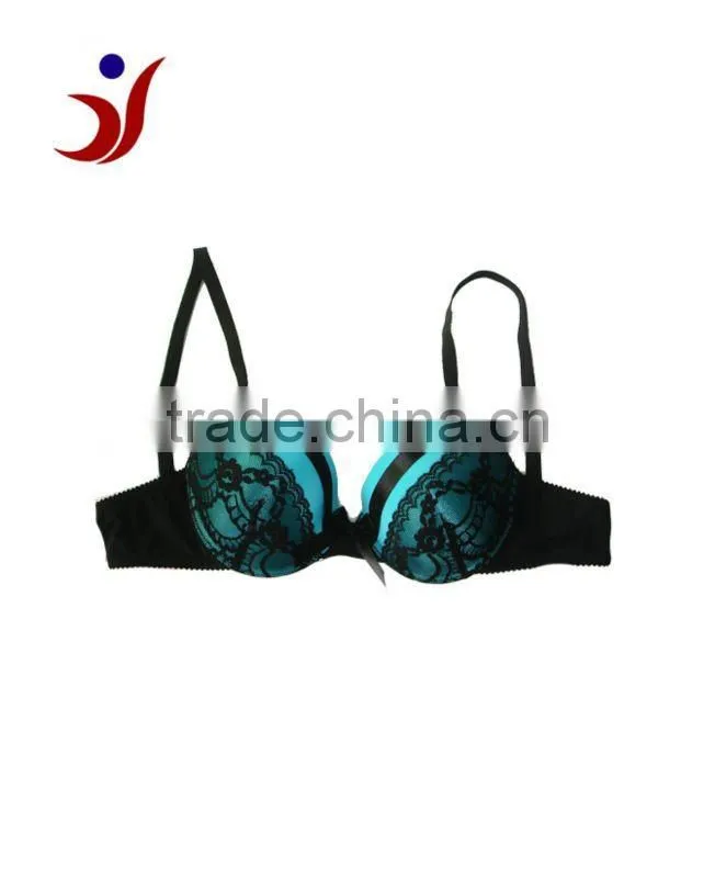 women fashion satin and lace push up bra
