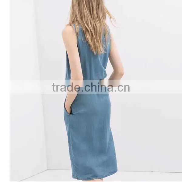 HD-D269 Wholesale elegant fashion demin women dress/ladies casual dress