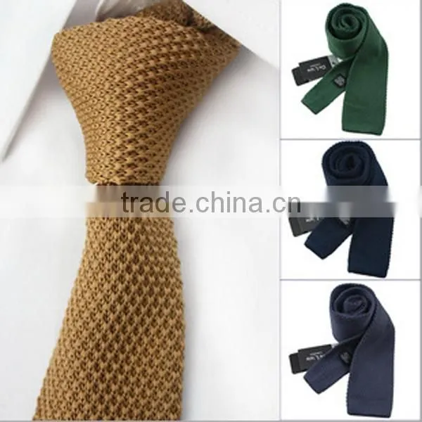 HD4-T59 Solid Men's new fashion knitted narrow neck tie for party