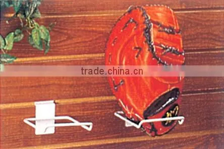 Baseball glove holder slatwall hooks accessory