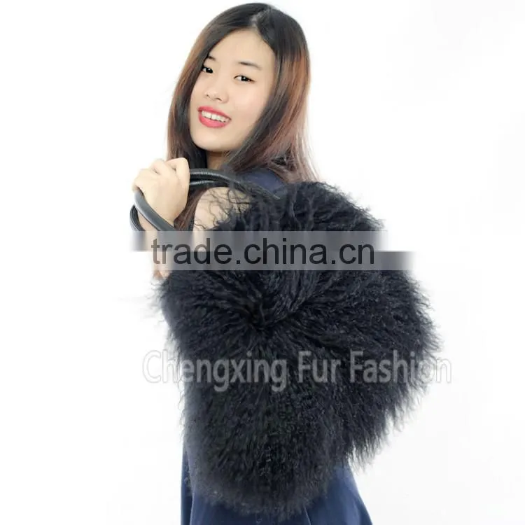 CX-H-24E Real Tibetan Lamb Fur Fashion Bags Ladies Handbags