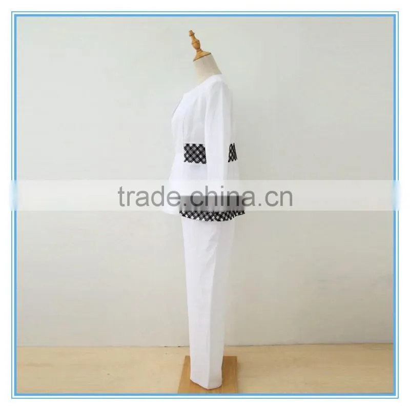 Wholesale Linen Suits 3 Pieces Pants Suits Woman Church Suits With Embroidery Cutwork Design