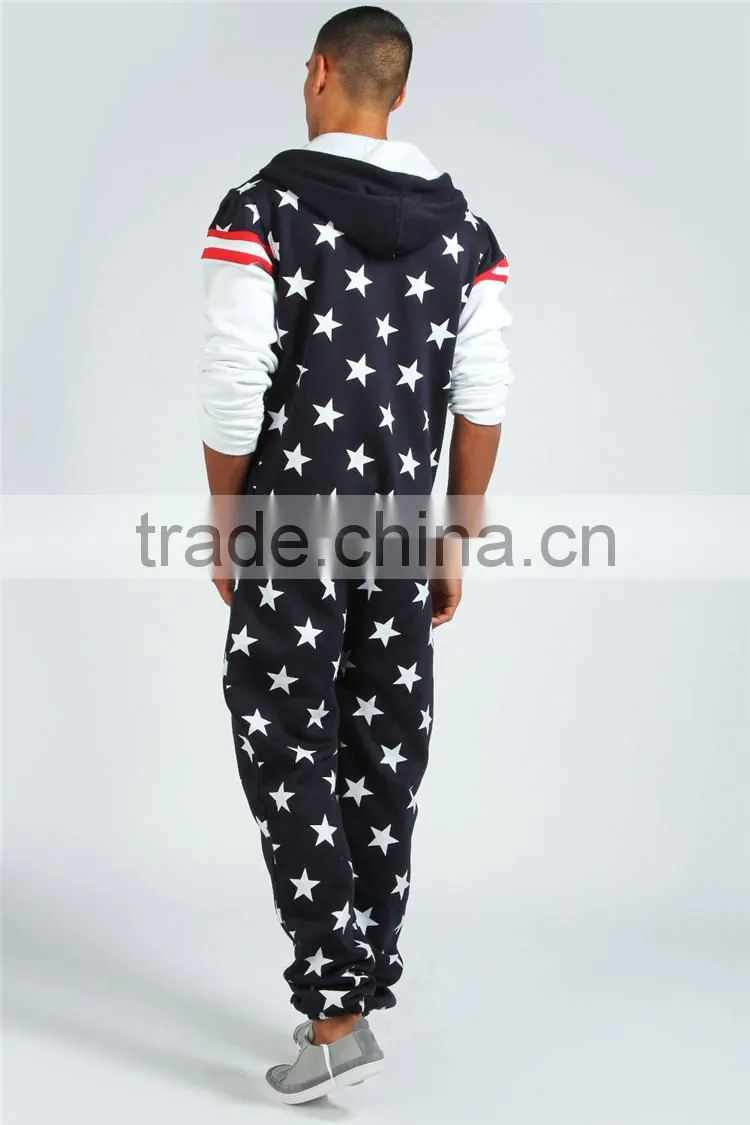 PA0043A all over american flag printed men's onesie