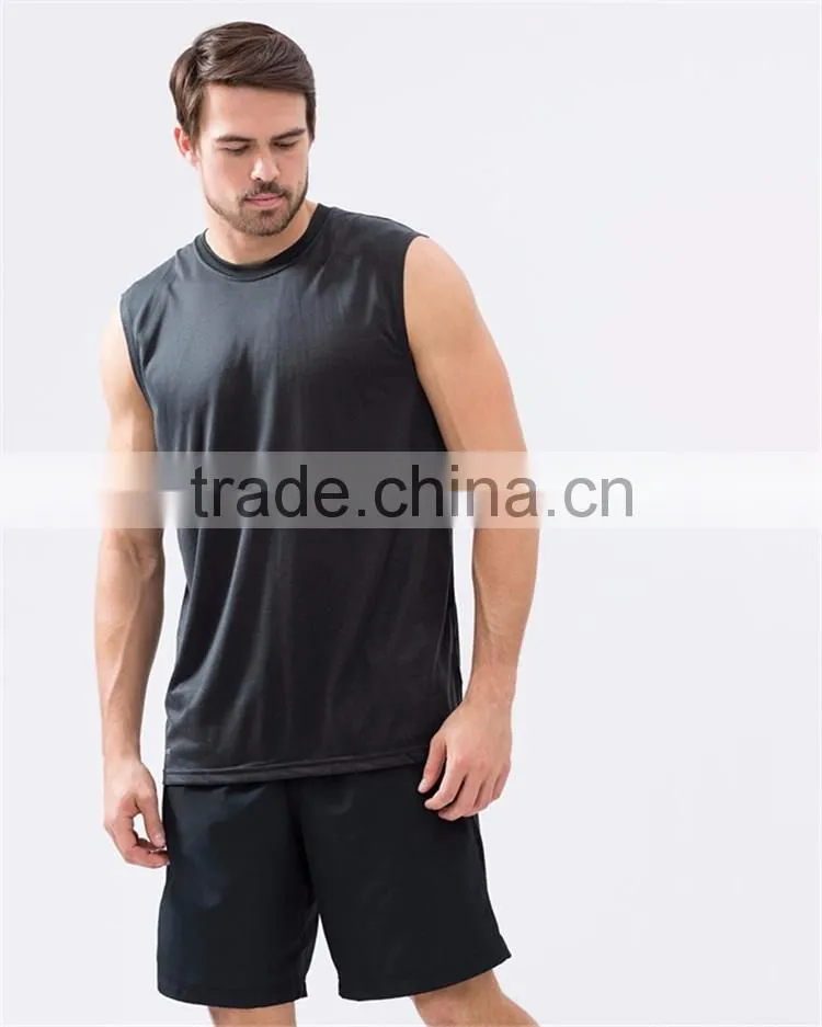 Black athletic men's tank top gym