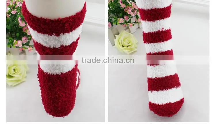 Womens sleeping polyester warm microfiber bed tube socks