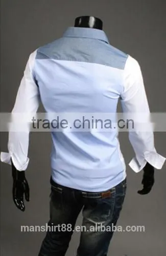 New Mens Plaid Hit Color Long Sleeve slim fit casual Shirt