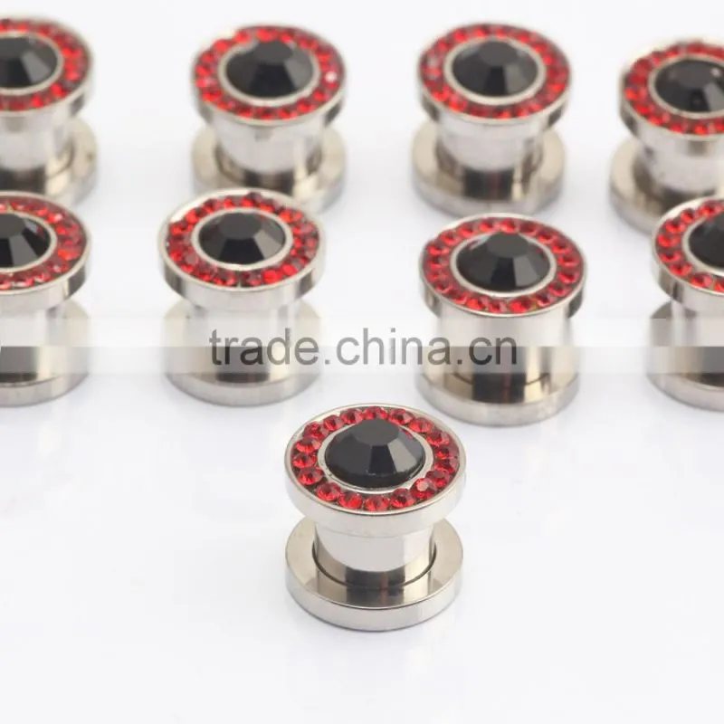Custom Hollow Surgical Ear Gauge Earrings Flesh Tunnels Piercing Body Jewelry