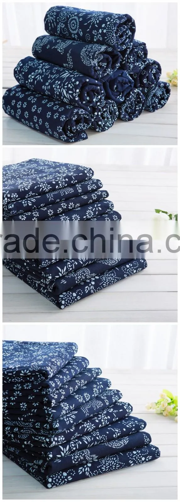 Ttraditional Chinese printed blue and white porcelain tablecloth fabric factory onsell