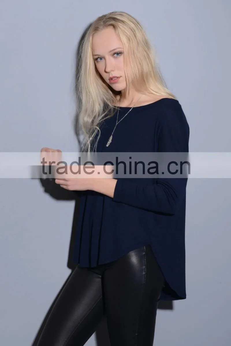 Latest Women Plain Chiffon Blouse Design Pictures Ladies Top Quality Breathable Swing Blouses