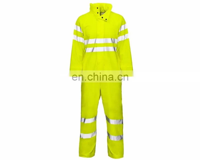 EN 343/EN 471 Hi Vis Storm Waterproof Coverall with hood