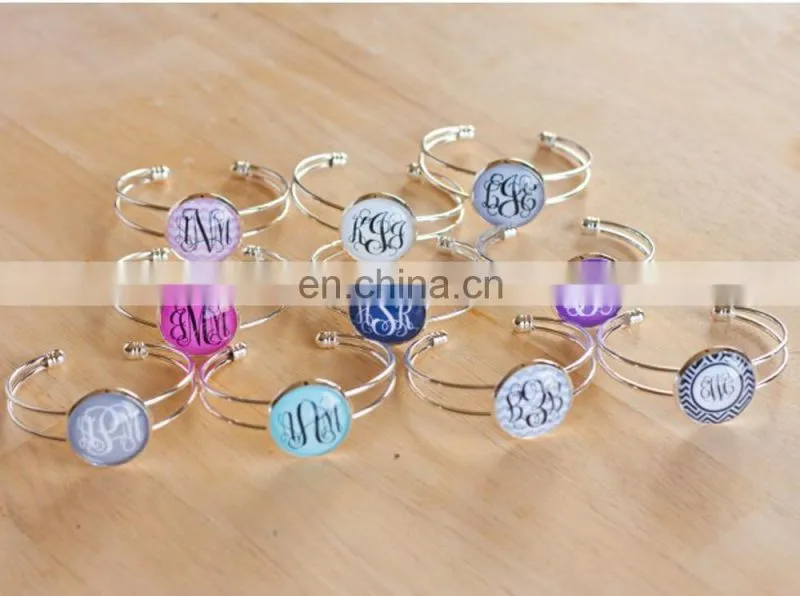 Tortoise Shell Monogram Bangle Bracelet
