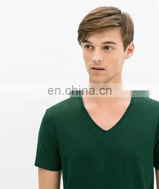 Wholesale blank T shirts, fashion high quality v-neck plain t shirts