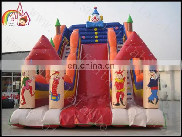 Popular large inflatable clown dry slide,used slide for kids,design inflatable slide