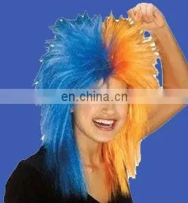 Hallowmas Masquerade Punk Mohawk Mohican hairstyle Cockscomb Hair Wig in purple