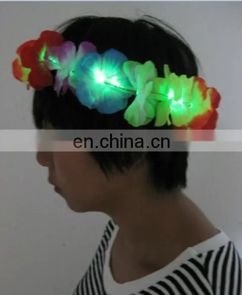 Christmas party flashing garland led light wreath hawaii led lei colored led garland