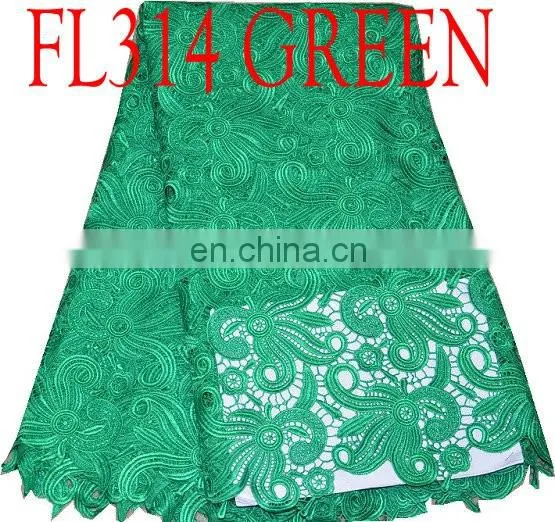 free shipping Cheap African Yellow Guipure Lace fabric african cord lace