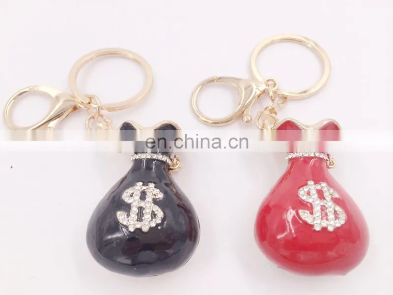 Fashion Shopping Cart Keychain Charm Pendant Handbag Bag Key Chains Key Ring With Rhinestone