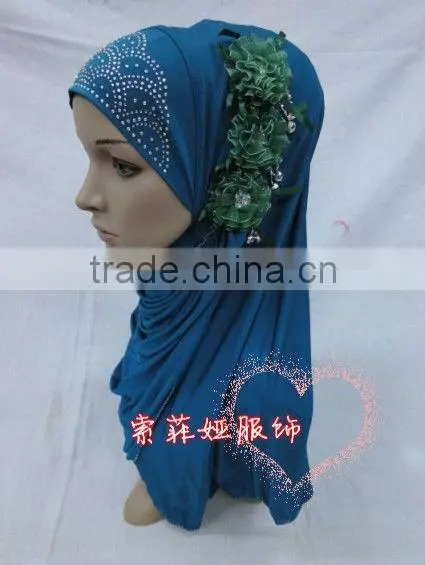 A517 new styles one piece Muslim hijab 3 FLOWER islamic hijab