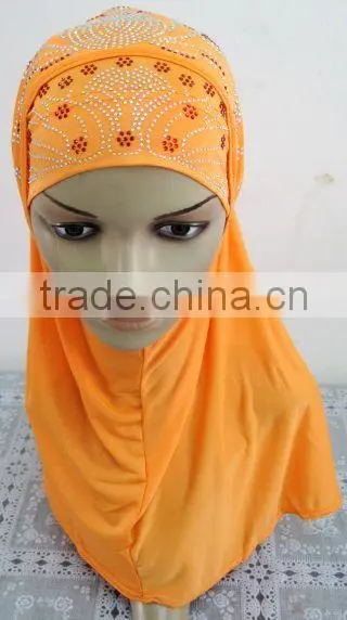 A226 Fashion 2015 beaded two piece muslim hijab
