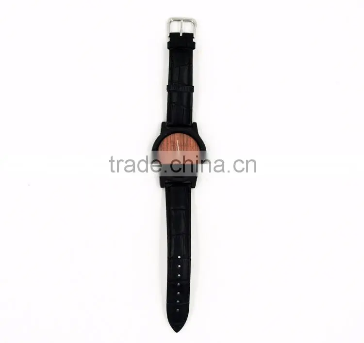 concise natural environment friendly women man unisex black wrist watch