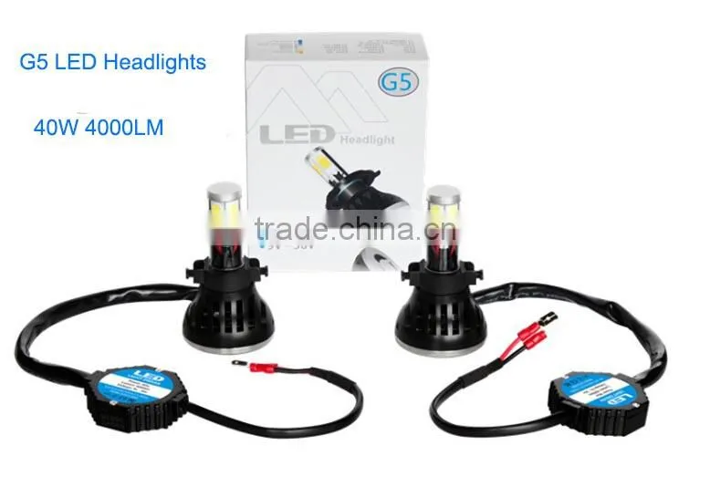 china supplier 40W 4000 LM LED Headlight 4 sides COB led chips Auto LED Headlight auto light